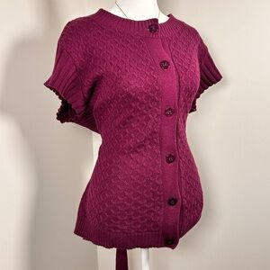 Y2K Purple Knit Tie Back Cardigan